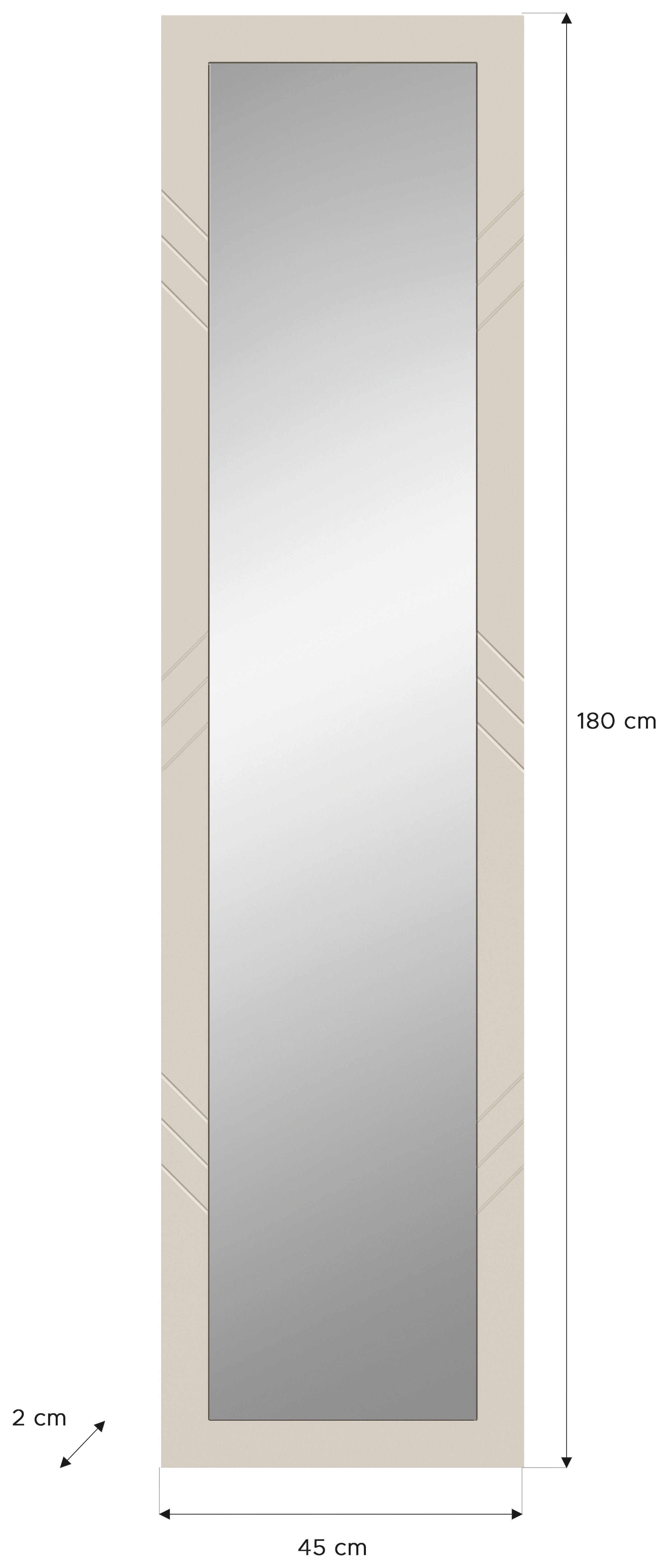 Wandspiegel NOTES sandbeige sandbeige matt Melamin B/H/T: ca. 45x100x2 cm NOTES - sandbeige (45,00/100,00/2,00cm) - xonox.home