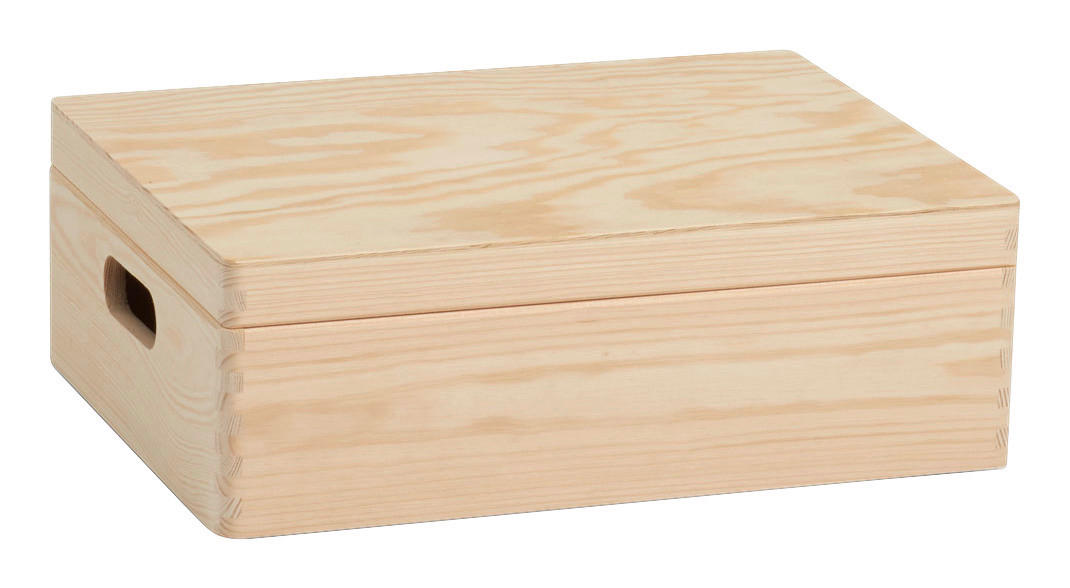 Zeller Allzweckkiste natur Kiefer B/H/L: ca. 40x14x30 cm Allzweckkiste_mit_Deckel - natur (30,00/40,00/14,00cm) - Zeller