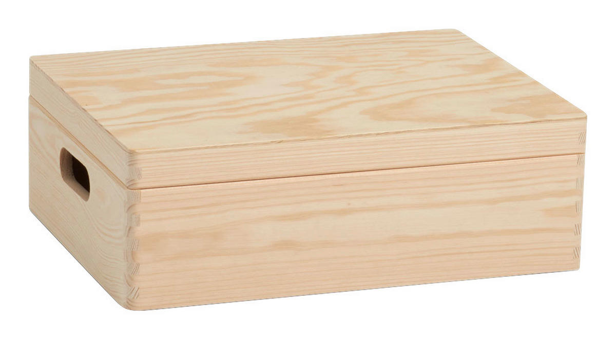 Zeller Allzweckkiste natur Kiefer B/H/L: ca. 40x14x30 cm Allzweckkiste_mit_Deckel - natur (30,00/40,00/14,00cm) - Zeller