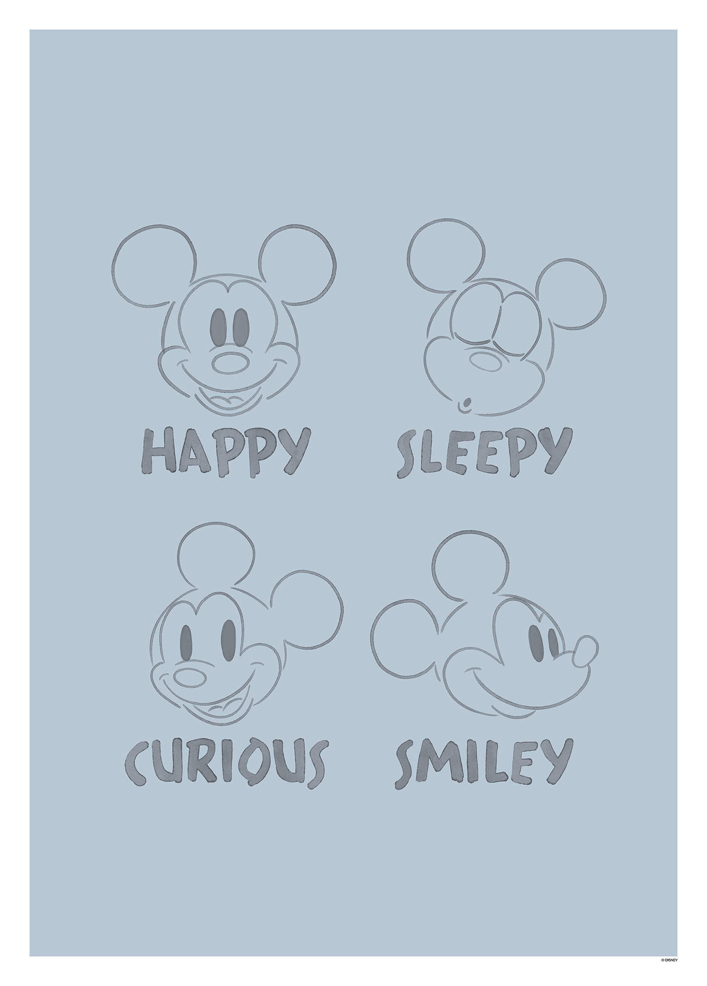 Komar Wandbild Mickey Blue Emotions