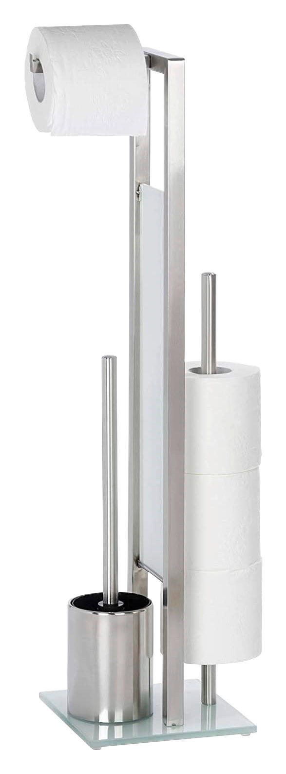 Stand-WC-Garnitur Chrom Glas Stand-WC-Garnitur_Rivalta Edelstahl - Chrom (24,00/18,00/70,00cm) - WENKO