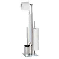 Stand-WC-Garnitur Chrom Glas Stand-WC-Garnitur_Rivalta Edelstahl - Chrom (24,00/18,00/70,00cm) - WENKO