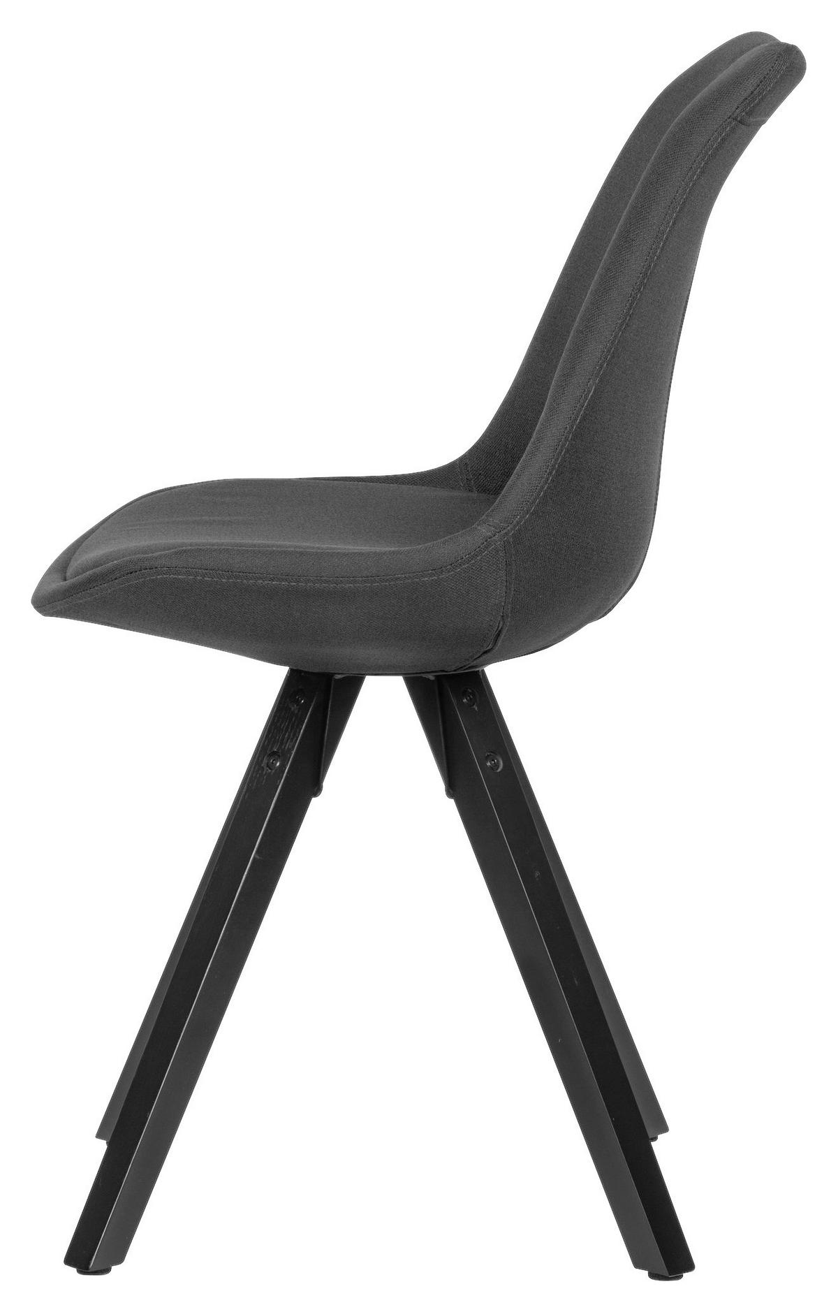 Stuhl 2er-Set anthrazit schwarz Stoff Echtholz B/H/T: ca. 52x87x49 cm 2er-Set - schwarz/anthrazit (52,00/87,00/49,00cm) - Wohnling