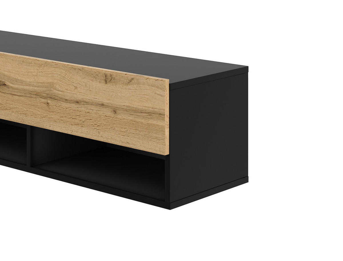 TV-Lowboard TV LOWBOARD DERBY 100 schwarz Eiche Wotan Nachbildung B/H/T: ca. 100x32,5x31,5 cm TV LOWBOARD DERBY 100 - Eiche/schwarz (100,00/32,50/31,50cm) - WIPMEB