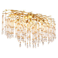 GLOBO Deckenleuchte amber gold klar Metall Glas B/H/L: ca. 55x48x100 cm E14 10 Brennstellen Gloria - gold/klar (100,00/55,00/48,00cm) - GLOBO