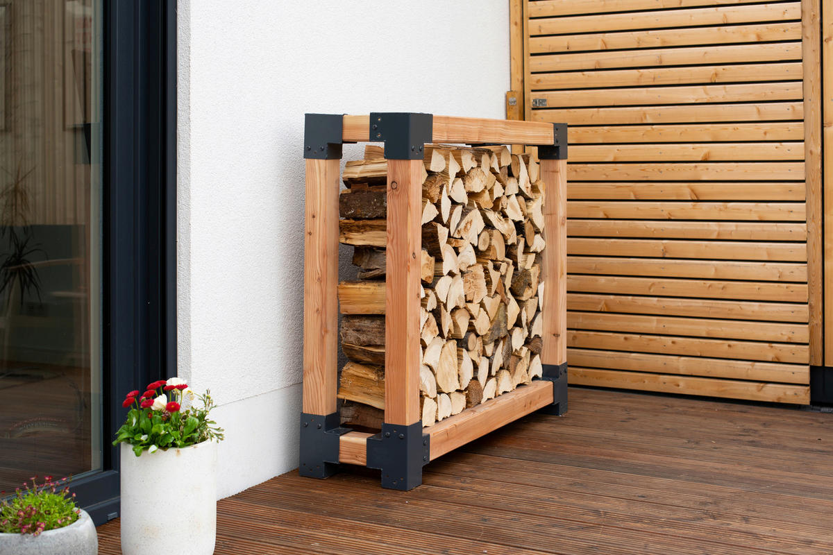 Westmann Kaminholzregal Michel natur B/H/L: ca. 40x120x138 cm Michel - natur (138,00/40,00/120,00cm) - Westmann
