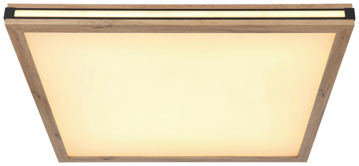 GLOBO LED-Deckenleuchte mattschwarz dunkelbraun weiß Kunststoff MDF Metall B/H/T: ca. 60x7,5x60 cm CARLA - dunkelbraun/weiß (60,00/7,50/60,00cm) - GLOBO