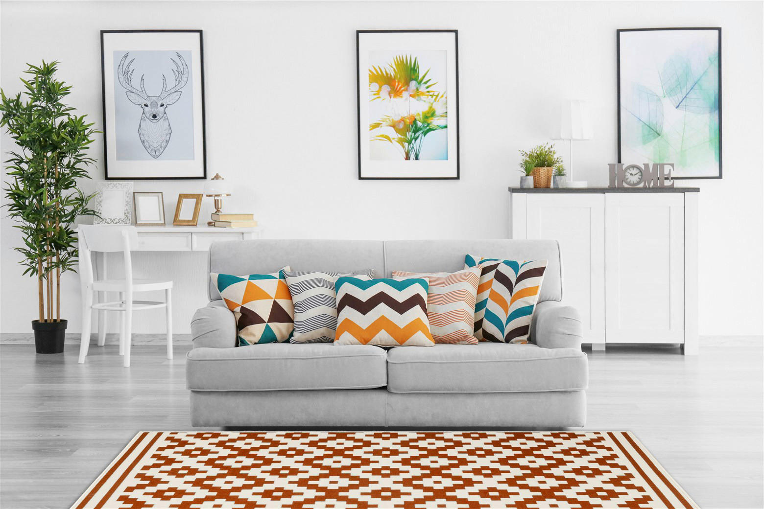 Kayoom Kurzflorteppich Now! 325 orange B/L: ca. 160x230 cm Now! 325 - orange/elfenbein (160,00/230,00cm) - Kayoom