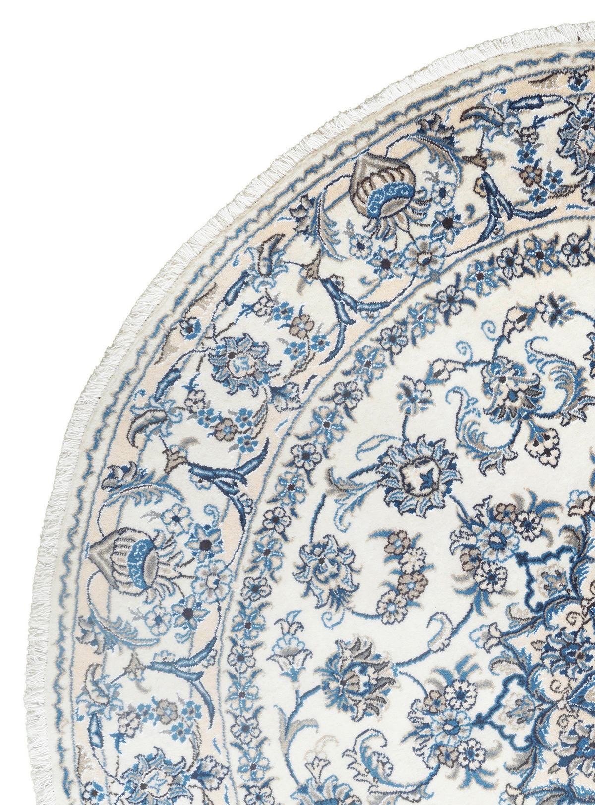 PersaTepp Teppich Nain beige B/L: ca. 198x198 cm Nain - beige/blau (198,00/198,00cm) - PersaTepp