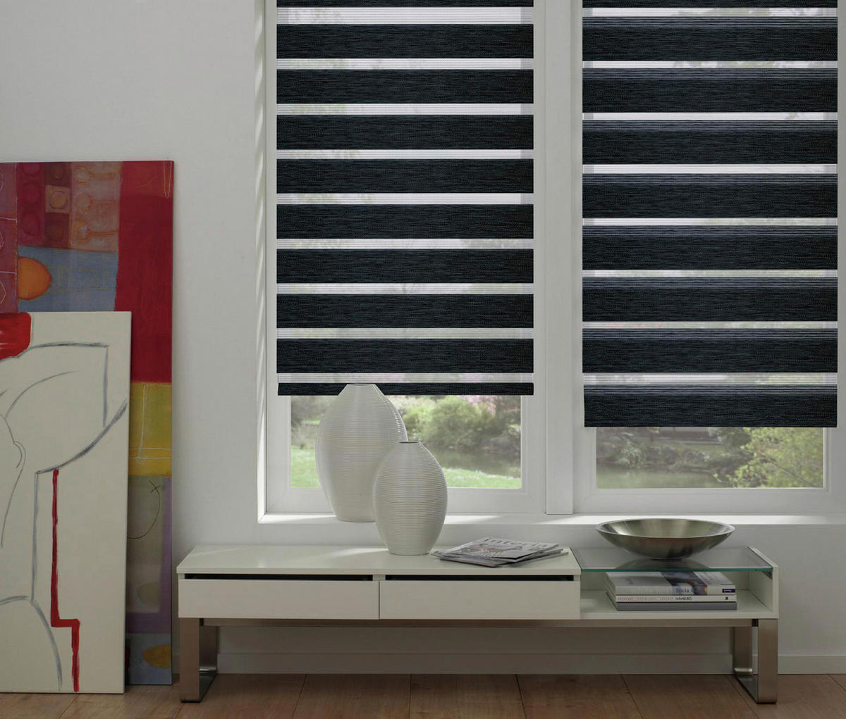 Doppelrollo Easyfix anthrazit B/L: ca. 50x150 cm Easyfix - anthrazit (50,00/150,00cm)
