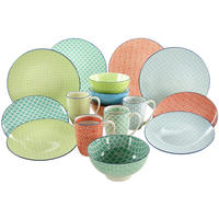 CreaTable Kombiservice Mediterran multicolor Steinzeug 16 tlg. Mediterran - multicolor - CreaTable