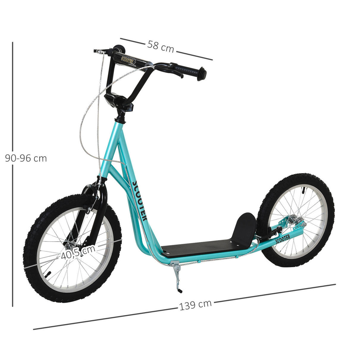 HOMCOM Kinderscooter blau Kinderscooter 371-021BU - blau (139,00/58,00/96,00cm) - HOMCOM