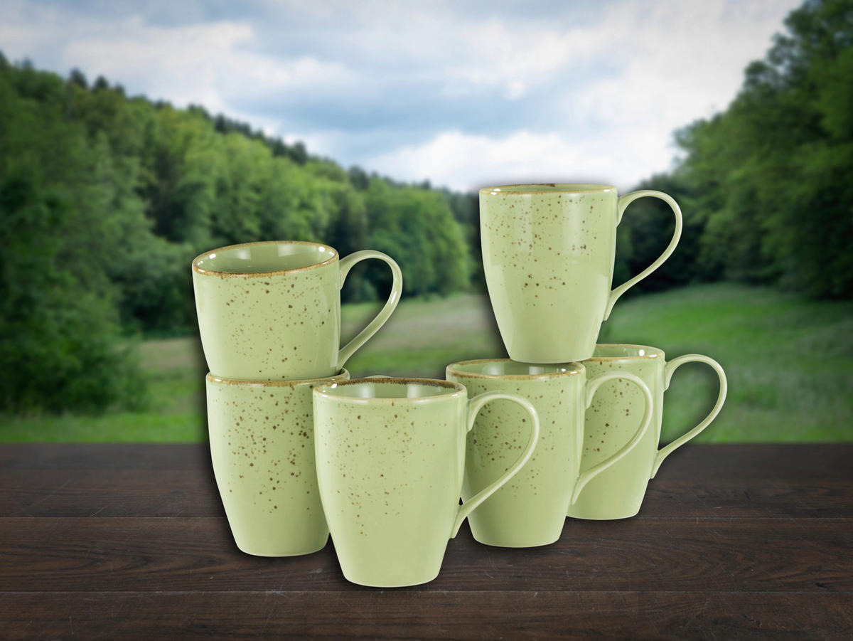 CreaTable Kaffeebecher NATURE COLLECTION grün Steinzeug NATURE COLLECTION - grün - CreaTable