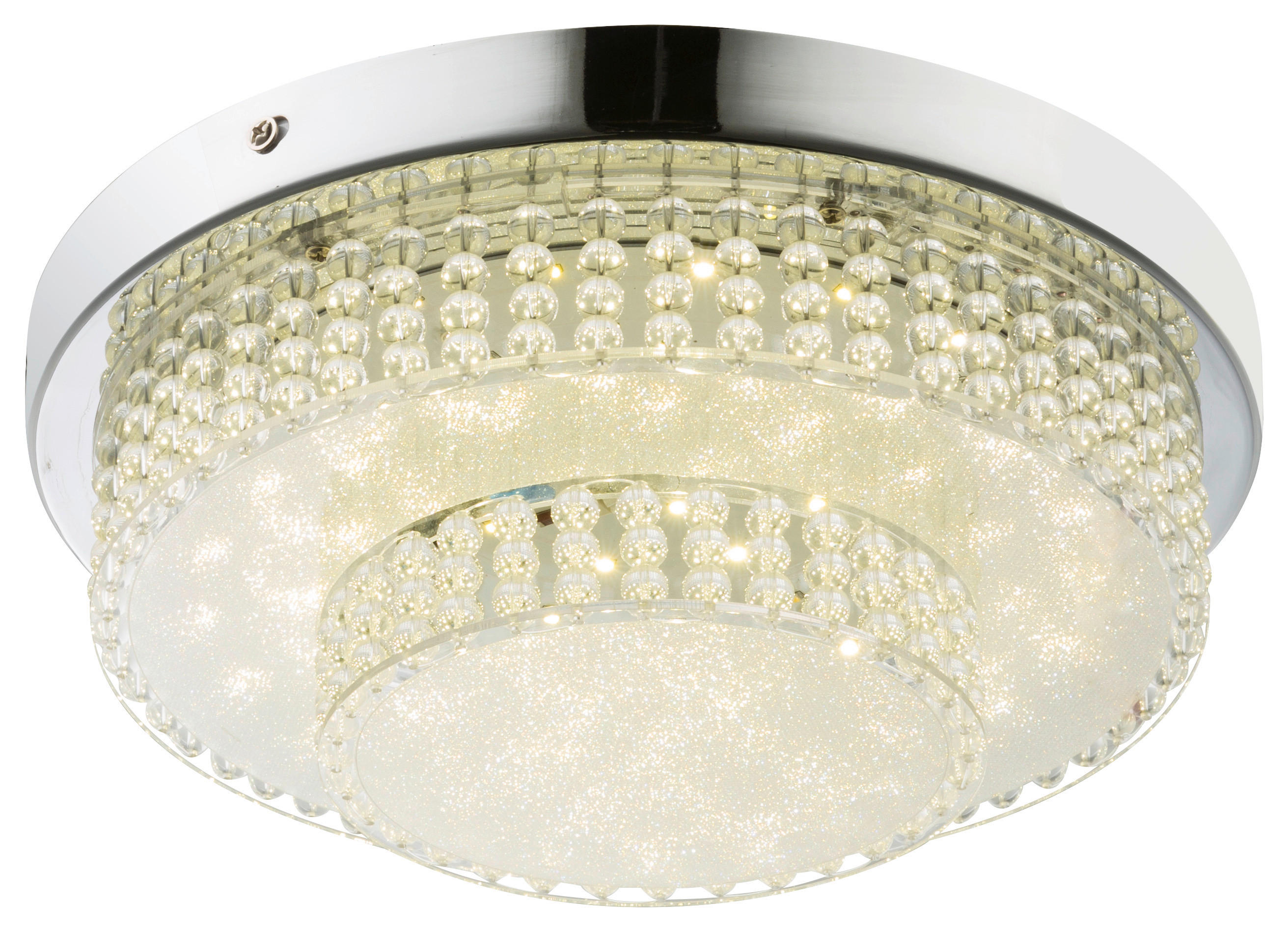 GLOBO LED-Deckenleuchte CAKE 48213-16 klar Chrom Metall Kunststoff H/D: ca. 9x28 cm 1 Brennstellen CAKE - klar/Chrom (28,00/9,00cm) - GLOBO