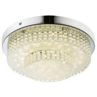GLOBO LED-Deckenleuchte CAKE 48213-16 klar Chrom Metall Kunststoff H/D: ca. 9x28 cm 1 Brennstellen CAKE - klar/Chrom (28,00/9,00cm) - GLOBO