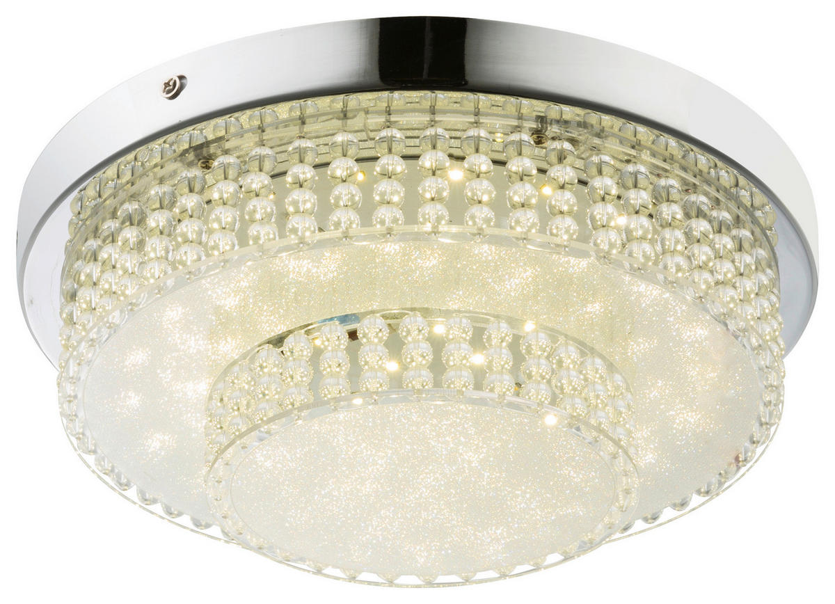 GLOBO LED-Deckenleuchte CAKE 48213-16 klar Chrom Metall Kunststoff H/D: ca. 9x28 cm 1 Brennstellen CAKE - klar/Chrom (28,00/9,00cm) - GLOBO