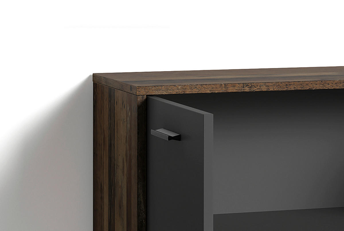 Sideboard BEN Eiche Old Wood Nachbildung anthrazit B/H/T: ca. 153x83x35 cm BEN - Eiche/anthrazit (153,00/83,00/35,00cm) - byLIVING