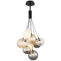 GLOBO Pendelleuchte BALLGI 56144-9H multicolor schwarz Metall H/D: ca. 90x45 cm G9 9 Brennstellen BALLGI - schwarz/multicolor (45,00/90,00cm) - GLOBO