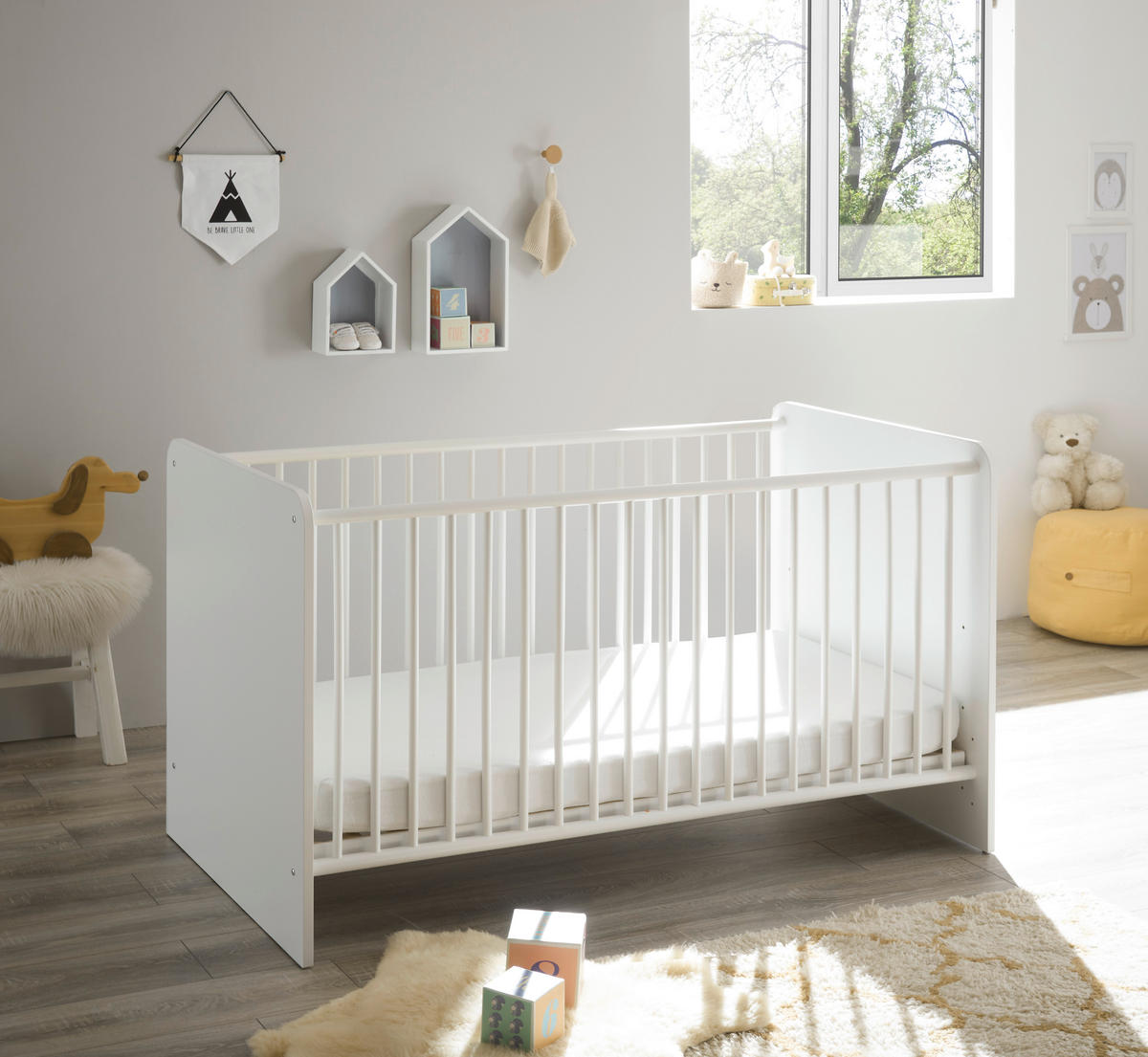 Babybett Alex weiß B/H/T: ca. 82x81x144 cm Liegefläche B/L: ca. 70x140 cm Alex - weiß (82,00/81,00/144,00cm)