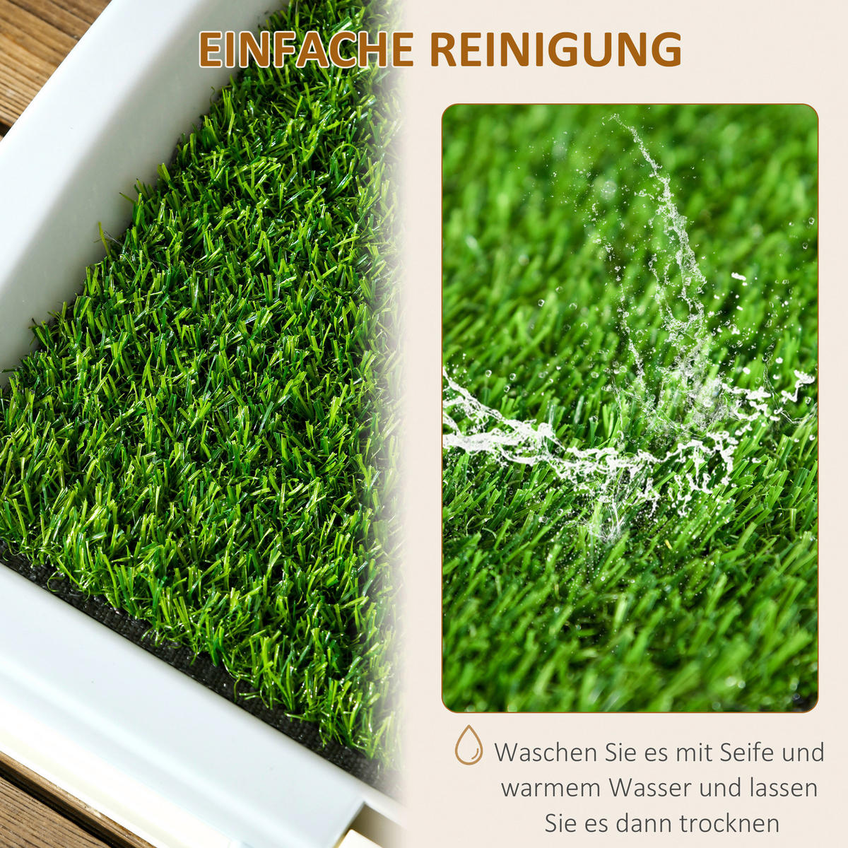 PawHut Hunde-Zubehör grün Edelstahl B/H/L: ca. 48,5x63x6 cm Hundetoilette - grün (6,00/48,50/63,00cm) - PawHut