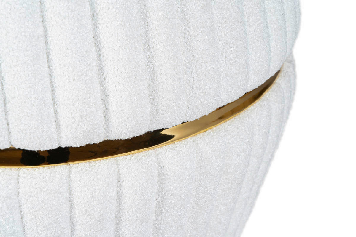 360 Living Hocker Doric 210 weiß gold H/D: ca. 53x51,5 cm Doric 210 - gold/weiß (51,50/53,00cm) - 360 Living