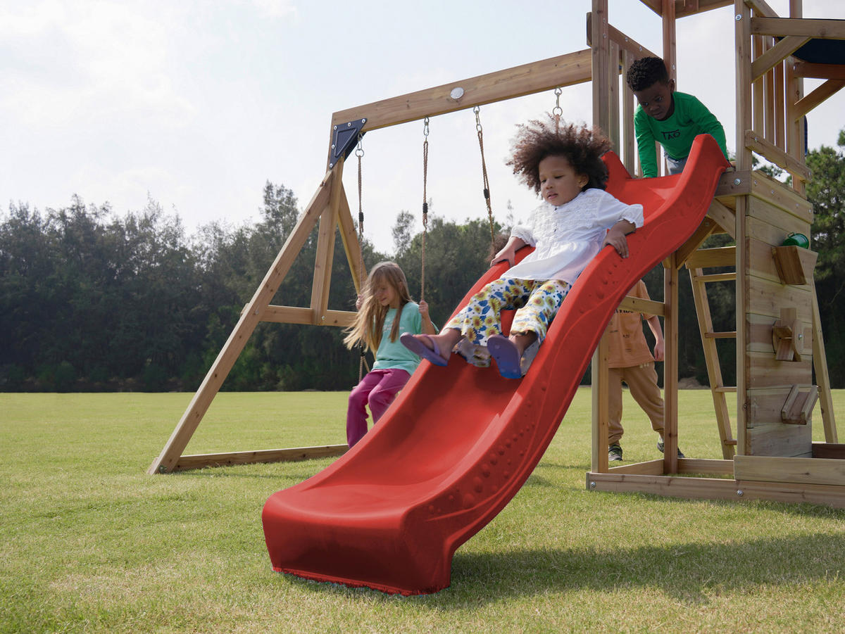 AXI Spielturm Malik rot B/H/L: ca. 345x270x336 cm Malik - braun/rot (336,00/345,00/270,00cm) - AXI