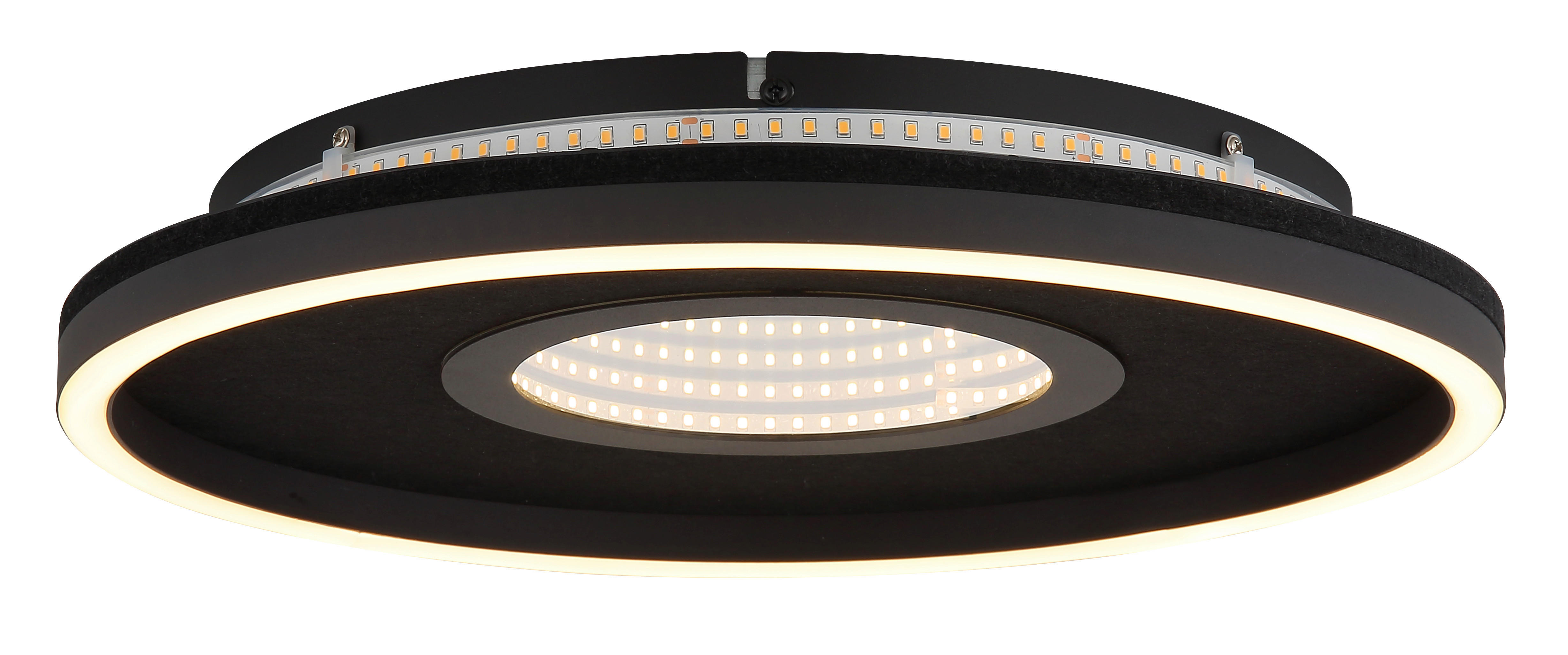 Thumbnail - GLOBO Deckenleuchte Opal transparent mattschwarz Aluminium Metall H/D: ca. 6,3x39,7 cm 1 Brennstellen