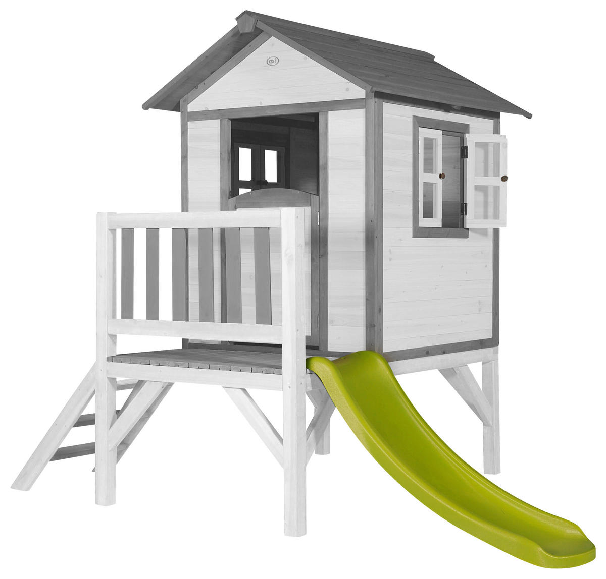 AXI Spielhaus Lodge XL grau B/H/L: ca. 240x189x167 cm Lodge XL - weiß/grün (167,00/240,00/189,00cm) - AXI