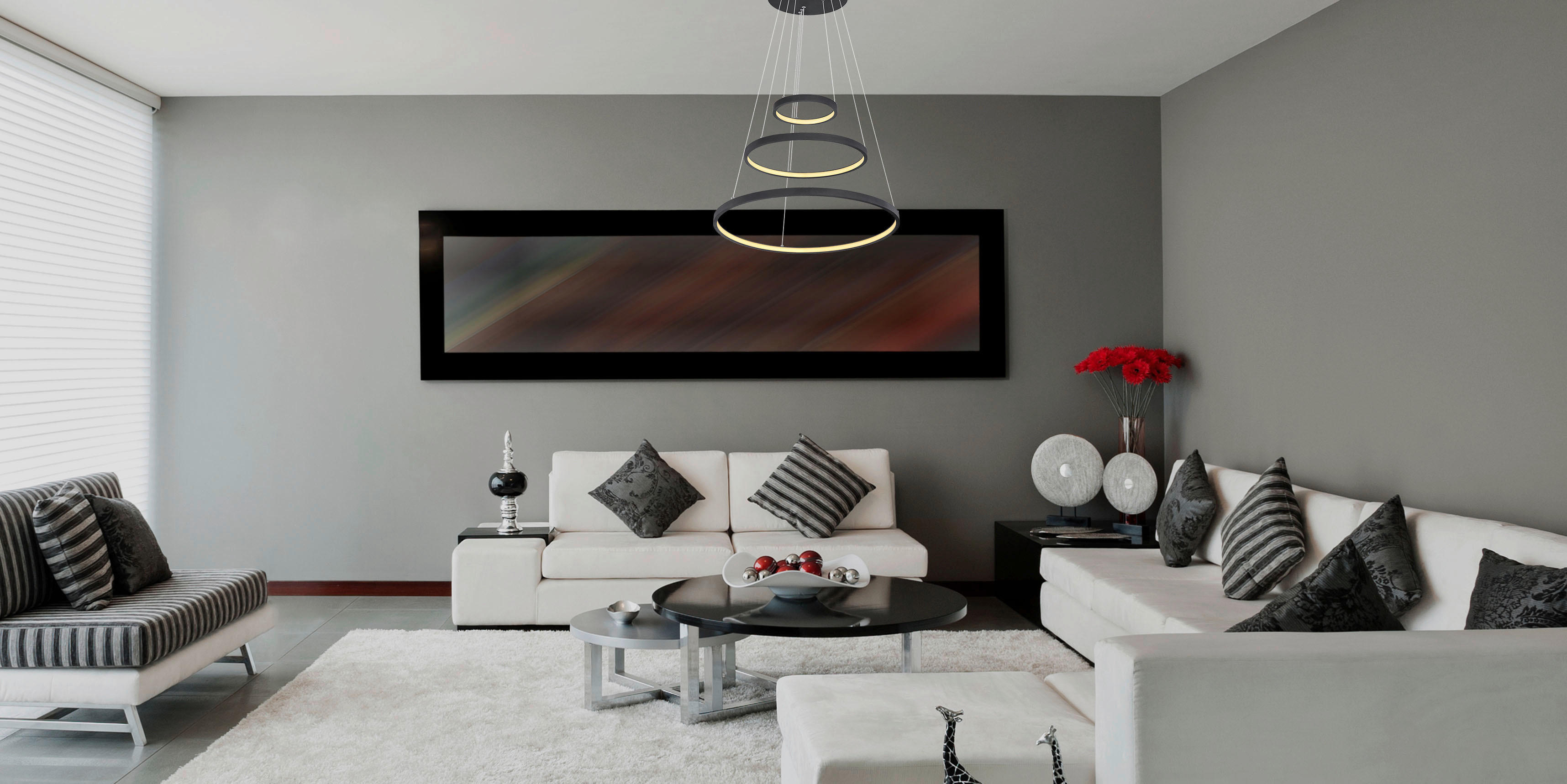 GLOBO LED-Pendelleuchte RALPH 67192-57B schwarz Metall Kunststoff H/D: ca. 120x51 cm 1.0 Brennstellen RALPH - schwarz (51,00/120,00cm) - GLOBO