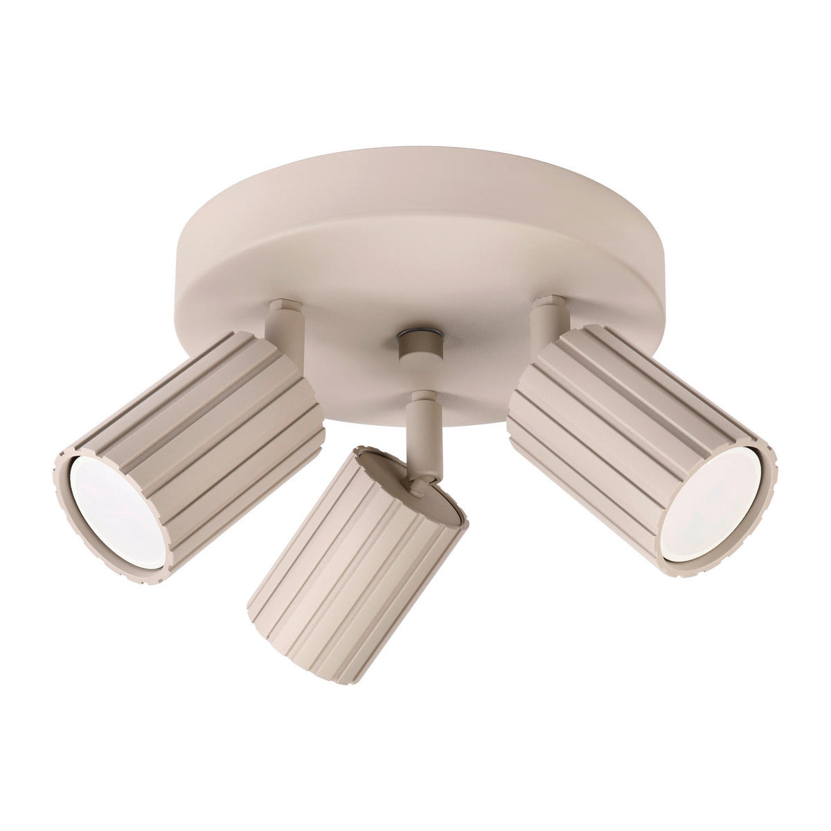 Lamkur Strahler beige Stahl B/H/L: ca. 18x19,5x18 cm 3 Brennstellen Prisma - beige (18,00/18,00/19,50cm) - Lamkur