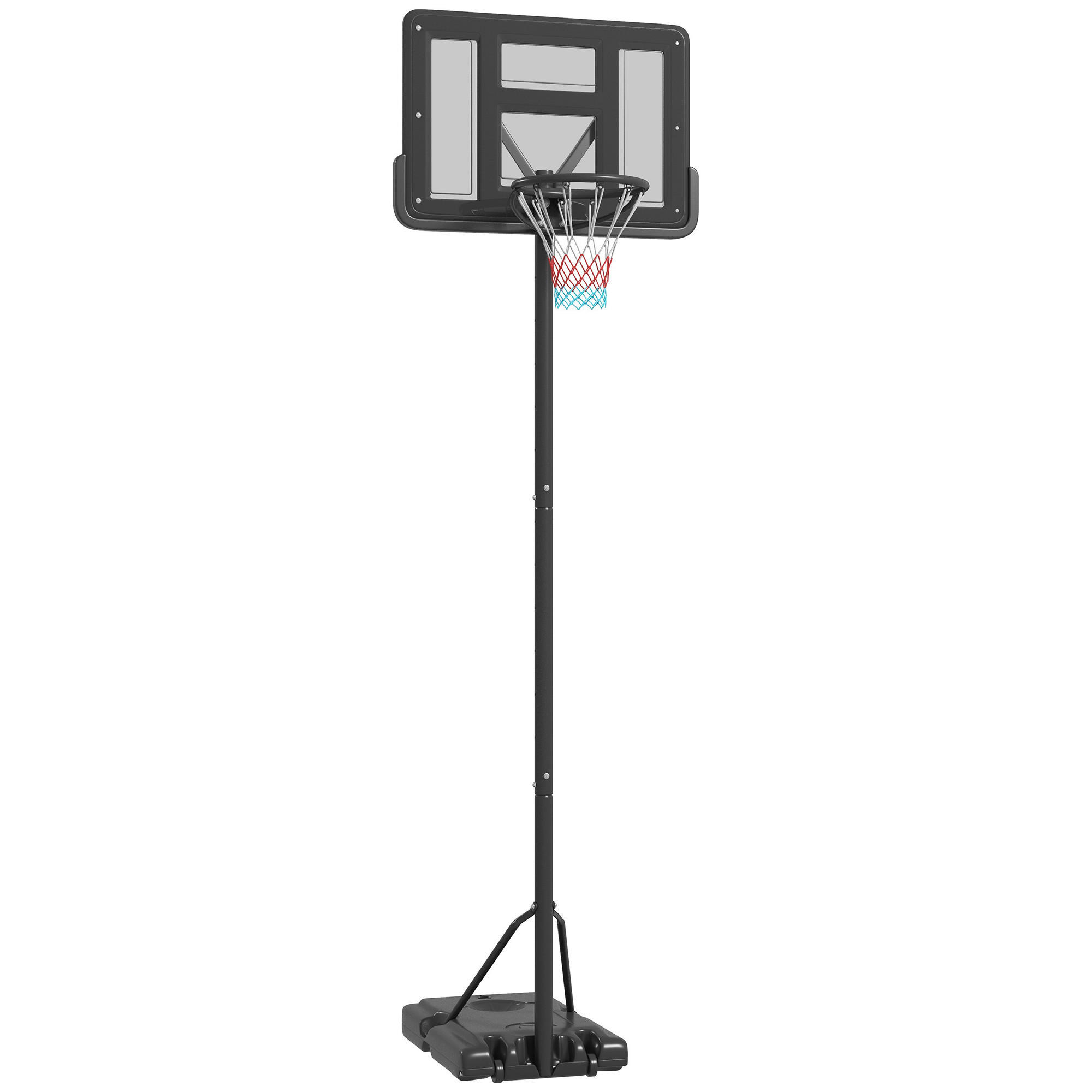 SPORTNOW Basketballkorb schwarz B/H/L: ca. 60x90x370 cm Basketballständer - schwarz (370,00/60,00/90,00cm) - SPORTNOW