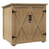 Outsunny Gartenschrank natur Polypropylen B/H/L: ca. 88x77,5x90 cm Gartenschrank - natur (90,00/88,00/77,50cm) - Outsunny