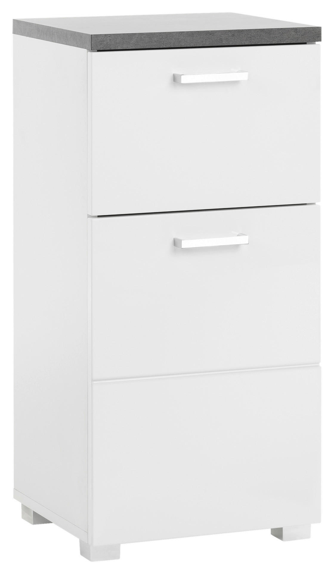 Badkommode Praya Dark Concret Nachbildung weiß Hochglanz B/H/T: ca. 36x73x32 cm Praya - weiß (36,00/73,00/32,00cm)