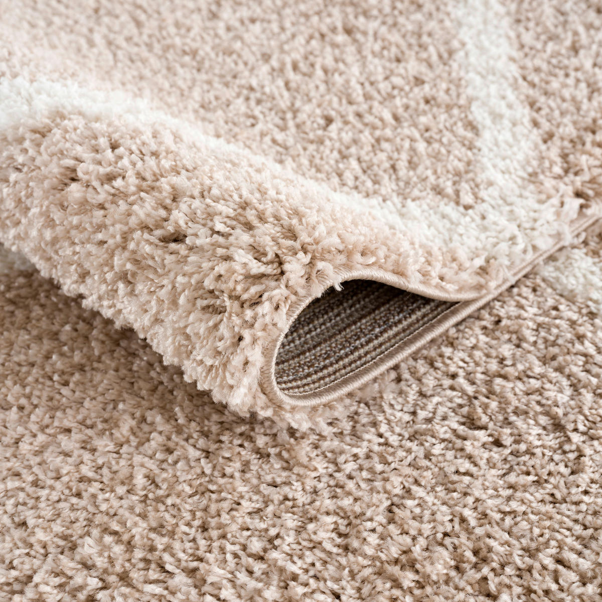 Sanat Hochflorteppich MADRID beige D: ca. 200 cm MADRID - beige (200,00cm) - Sanat