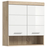 Badhängeschrank Lambada Eiche Sonoma Nachbildung weiß Hochglanz B/H/T: ca. 74x79x24 cm Lambada - Eiche/weiß (74,00/79,00/24,00cm) - xonox.home