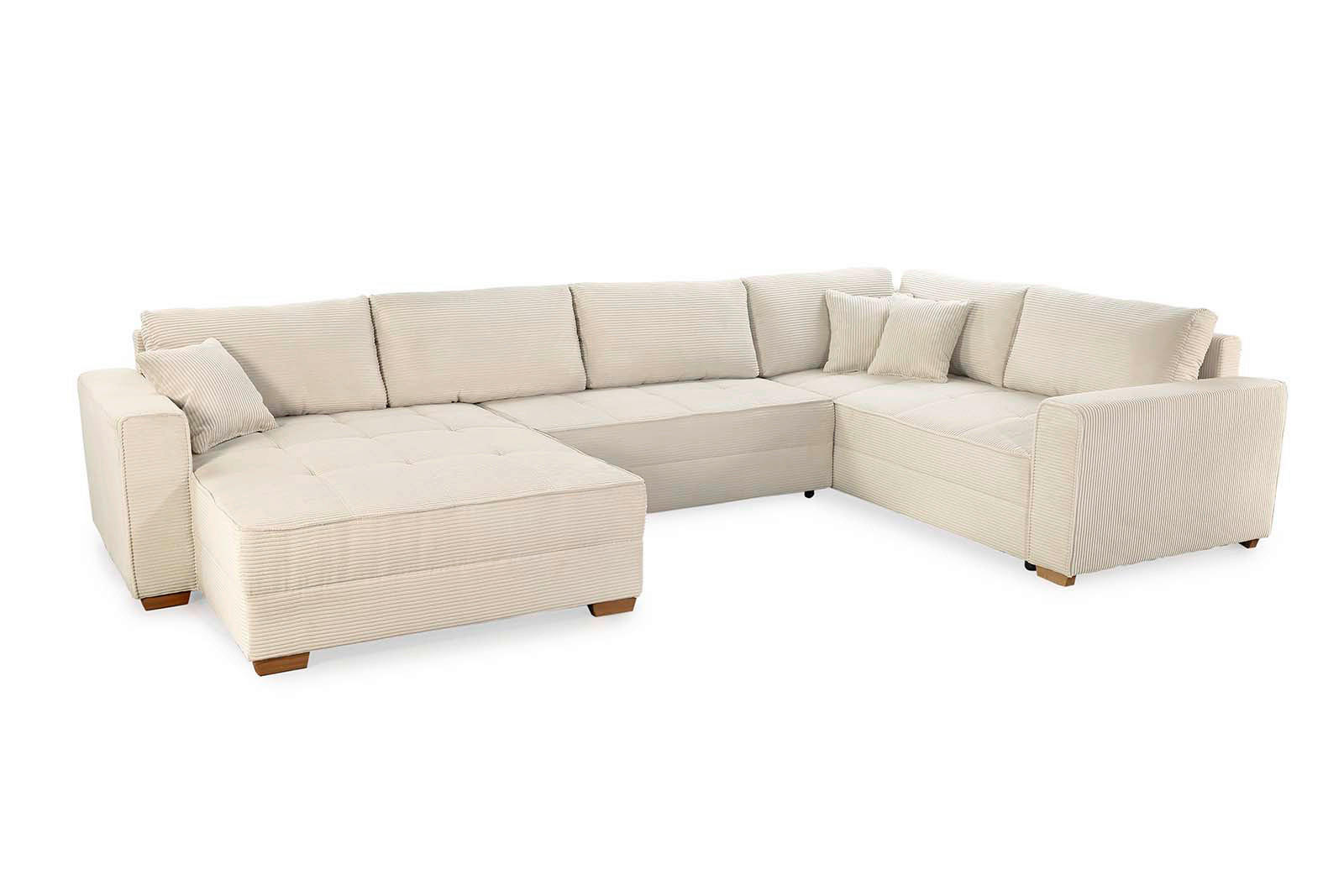 Wohnlandschaft beige Microfaser B/H/T: ca. 379x86x227 cm Brixen_Wohnlandschaft - beige (379,00/86,00/227,00cm)