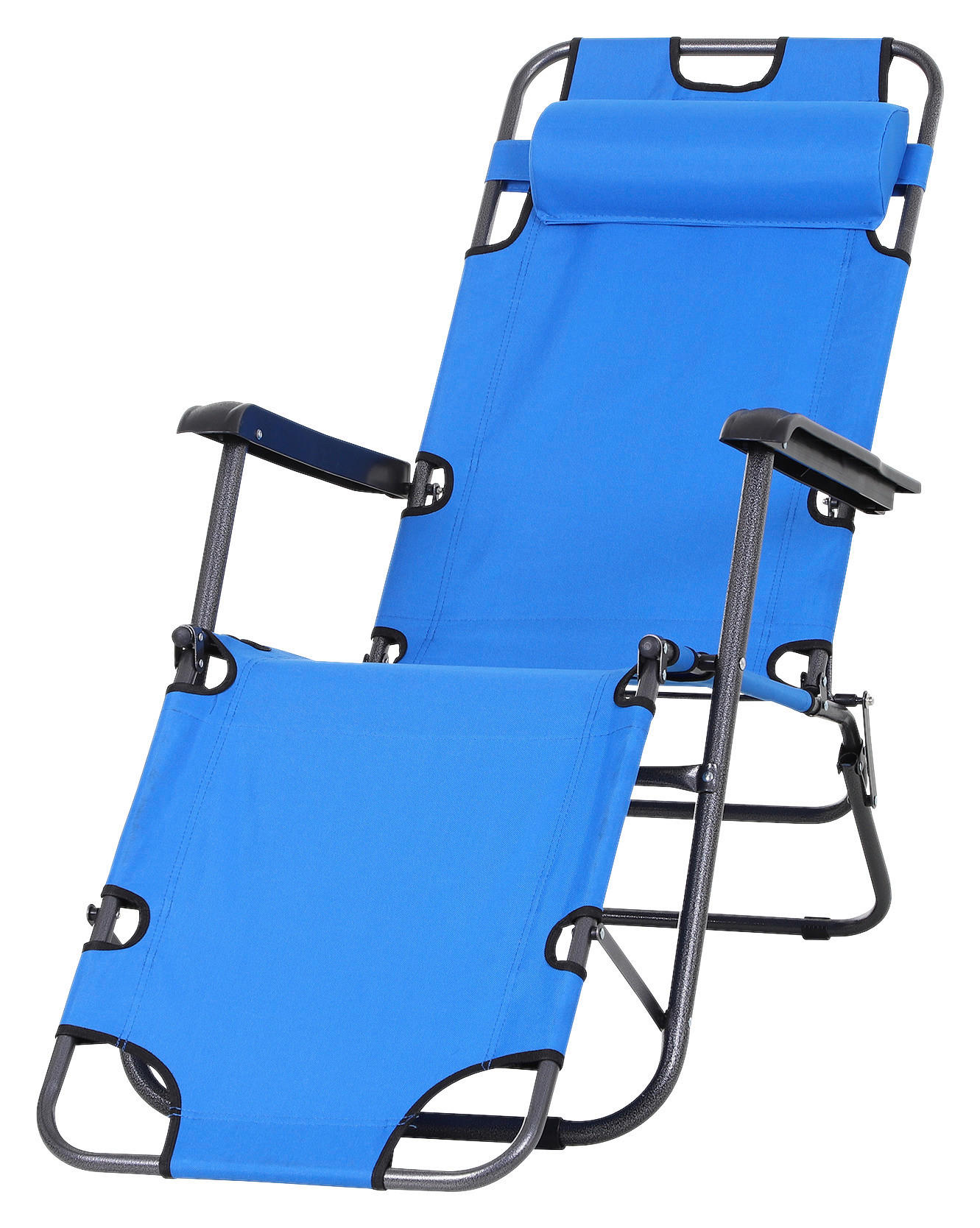 Outsunny Relaxliege blau Metall B/H/L: ca. 60x29x178 cm günstig online kaufen