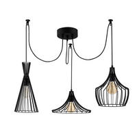 Opviq Pendelleuchte Mezopotamya schwarz B/H/T/L/D: ca. 114x130x114x114x114 cm E27 3 Brennstellen Mezopotamya - schwarz (114,00/114,00/130,00cm) - Opviq