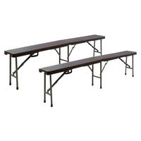 VCM Klappbank braun Metall B/H/L: ca. 25x43x180 cm Klappbank - braun (180,00/25,00/43,00cm) - VCM