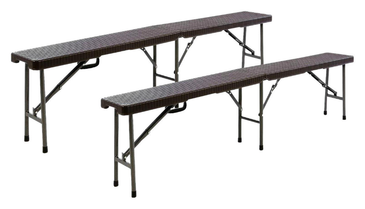 VCM Klappbank braun Metall B/H/L: ca. 25x43x180 cm Klappbank - braun (180,00/25,00/43,00cm) - VCM