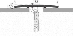 Übergangsprofil Übergangsprofil 900x38g silber - (90,00/3,80/0,25cm)