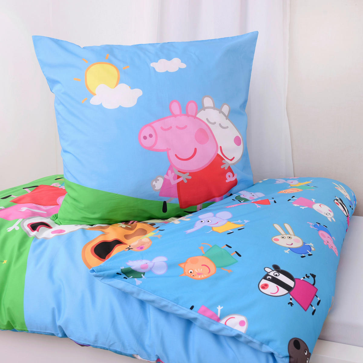 Baumwoll Wende Bettwäsche Peppa Pig Renforce Multi Baumwolle B/L: ca. 135x200 cm Peppa Pig - Multi (135,00/200,00cm)