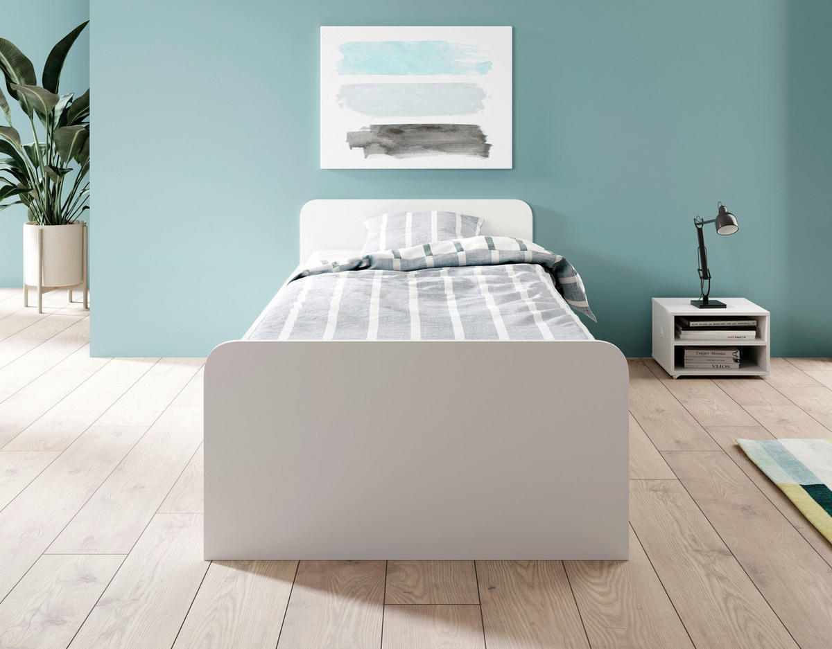 Jugendbett weiß Liegefläche B/L: ca. 90x200 cm Boro_Jugendbett - weiß (90,00/200,00cm)
