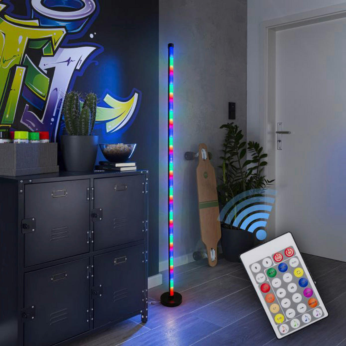 Näve Leuchten LED-Dekostehleuchte NV5269361 bunt Aluminium H/D: ca. 150x3 cm 180 Brennstellen LED-Dekostehleuchte Motion Light - bunt (3,00/150,00cm) - Näve Leuchten