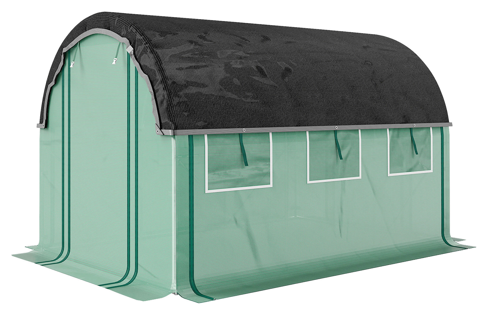 Outsunny Folientunnel B/H/L: ca. 200x198x300 cm Folientunnel - grün (300,00/200,00/198,00cm) - Outsunny