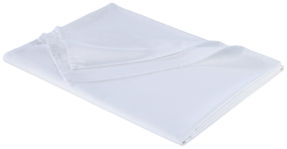 Betttuch Renforce Bettlaken-Renforce 150x250cm weiß - weiß (150,00/250,00cm) - beau rêve
