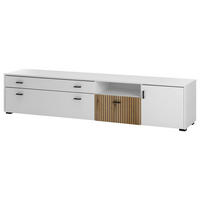Lowboard Hudson weiß matt Eiche Evoke Coast Nachbildung B/H/T: ca. 200x44x42 cm Hudson - Eiche/weiß (200,00/44,00/42,00cm)