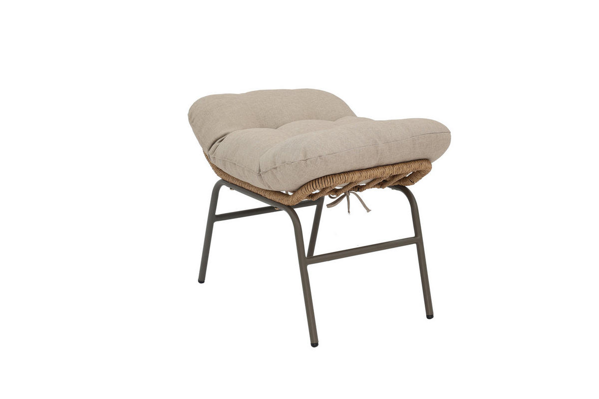 POCOline Gartenstuhl braun Stahl Schaukelstuhl_mit_Hocker - braun/beige - POCOline