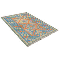 PersaTepp Teppich Kelim Gashgai blau B/H/L: ca. 107x1x141 cm Kelim Gashgai - orange/blau (141,00/107,00/1,00cm) - PersaTepp