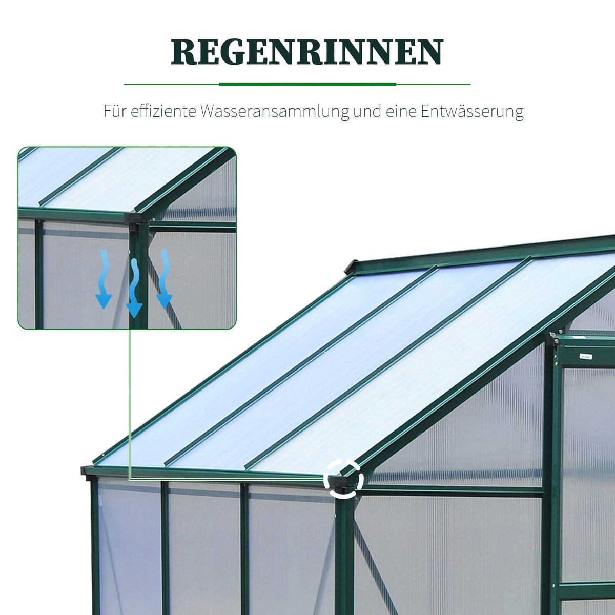 Outsunny Gewächshaus B/H/L: ca. 192x201x192 cm Gewächshaus 845-058 - grün/transparent (192,00/192,00/201,00cm) - Outsunny
